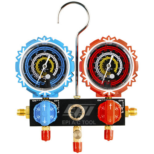 2 way aluminum a/c manifold gauge 