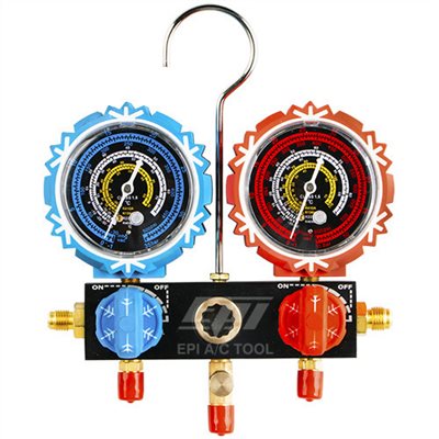  2 way aluminum a/c manifold gauge 